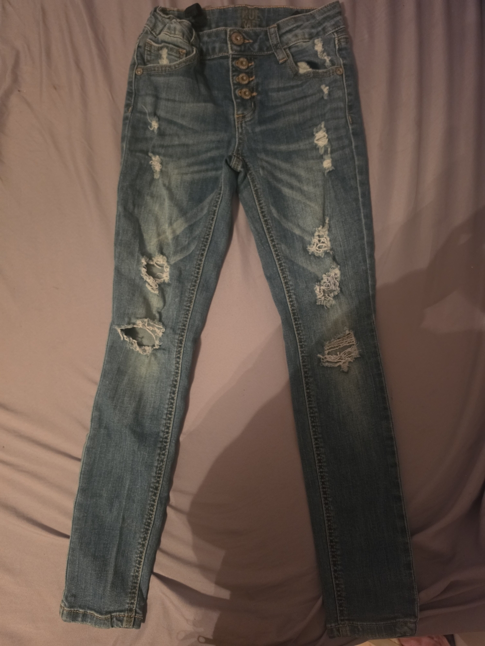 Distressed Slim Fit Kid’s Jeans - Blue